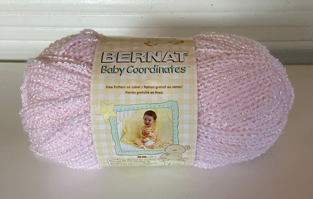 NEW Bernat Baby Coordinates Blanket Pattern Yarn Light Pink 5oz No Dye Lot
